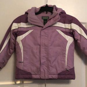 LL Bean purple ski jacket with hood